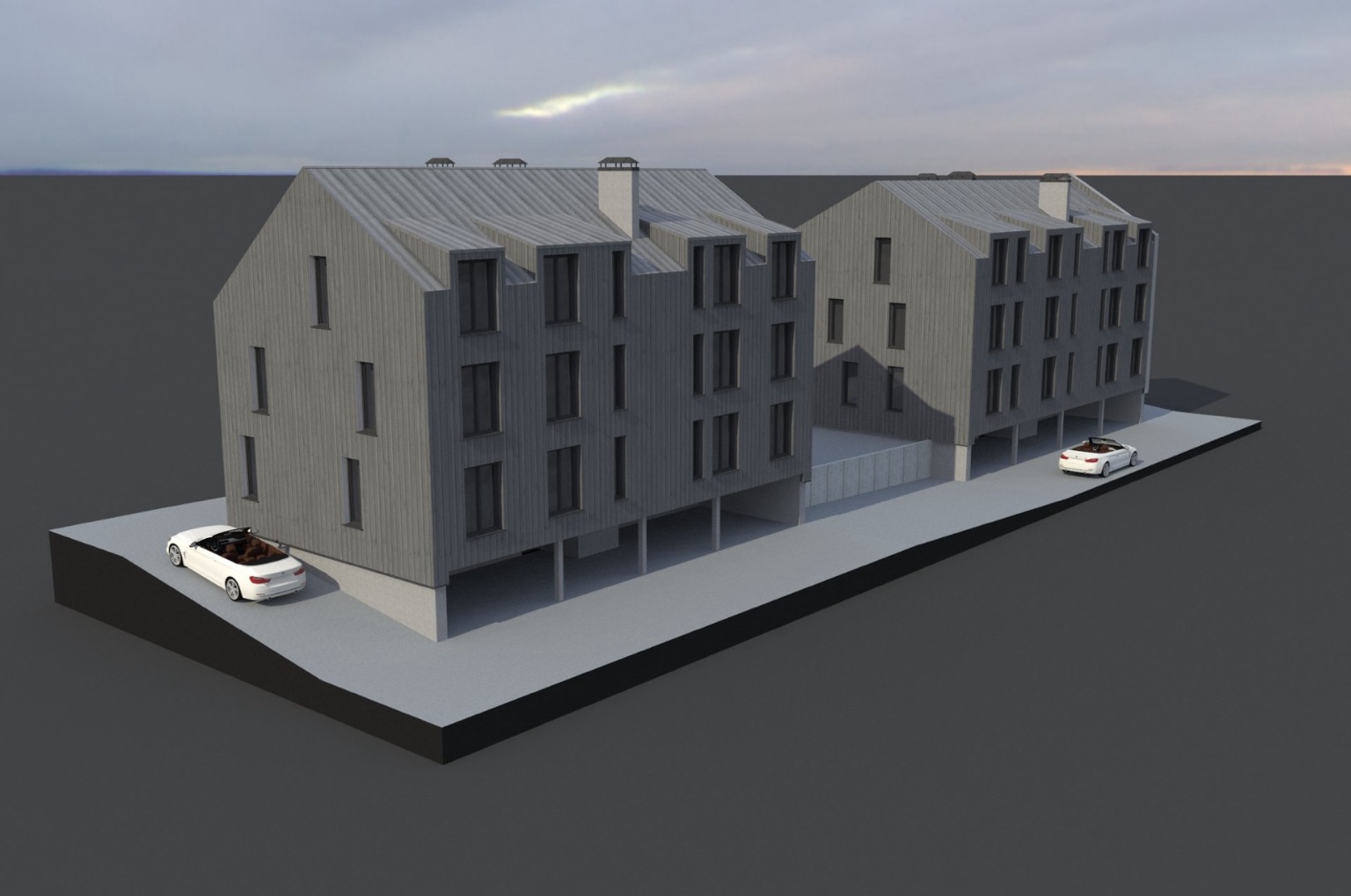 Dārtas namu arhitektūras modelis — skats 2