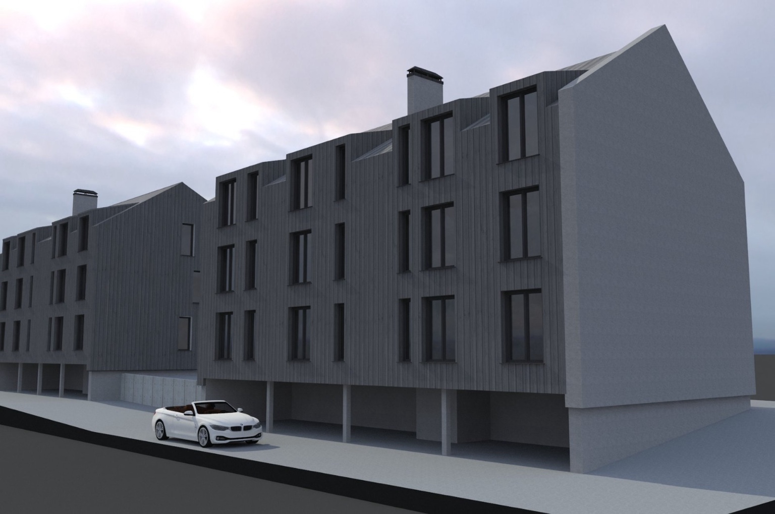 Dārtas namu arhitektūras modelis — skats 4